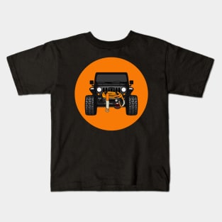 [JEEP]_BLACK_Front 'ORANGE CIRCLE' Kids T-Shirt